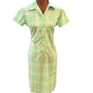 VINTAGE 1960’s Country Miss Green Plaid Dress in Excellent Condition!